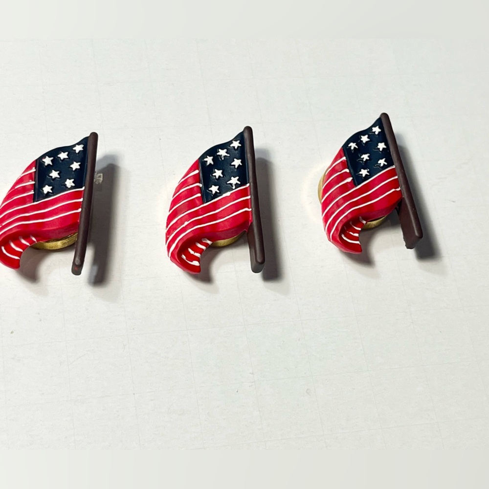 US flag Resin Button Covers Set of 3